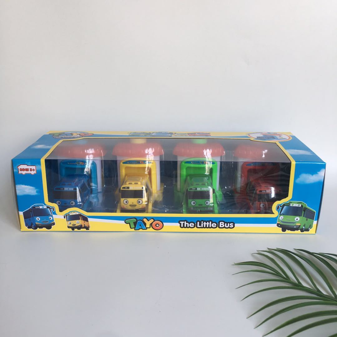 Toy pull back bus