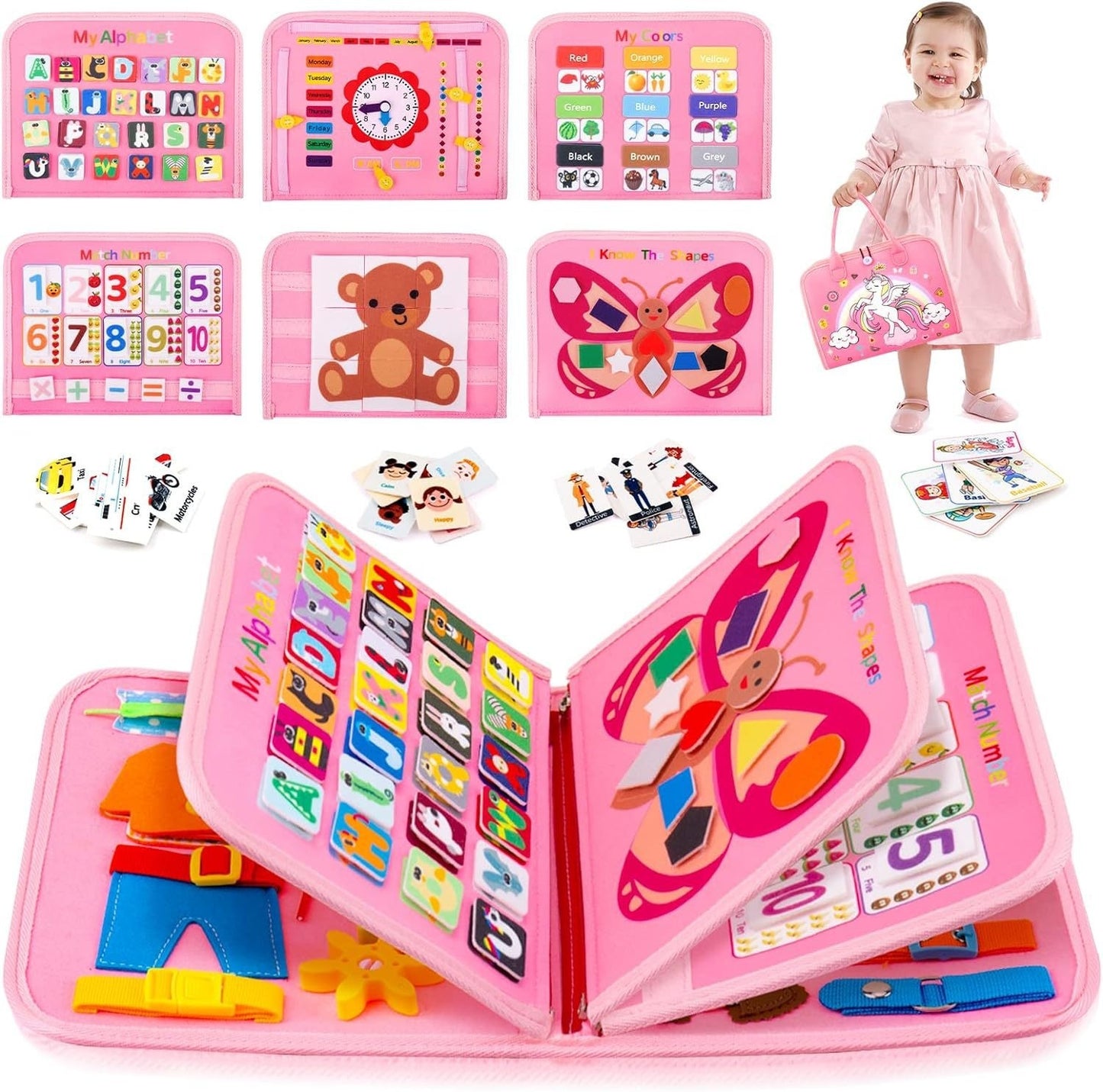Children's Busy Dressing Buckle Learning Board